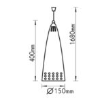 ΑΠΛΙΚΑ ΔΙΑΚΟΣΜΗΤΙΚΗ ΚΑΜΠΑΝΑ ΑΛΟΥΜΙΝΙΟ ΣΥΜΒΑΤΙΚΟ 1xΕ27 IP20 Φ150x1680mm - Image 2
