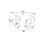 NETTO ΦΩΤΙΣΤΙΚΟ ΟΡΟΦΗΣ ΓΚΡΙ ΜΕΤΑΛΛΙΚΟ ΣΥΜΒΑΤΙΚΟ 2ΧGU10 IP20 260Χ192mm - Image 2
