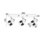 NETTO ΦΩΤΙΣΤΙΚΟ ΟΡΟΦΗΣ ΑΝΘΡΑΚΙ ΜΕΤΑΛΛΙΚΟ ΣΥΜΒΑΤΙΚΟ 3ΧG10 IP20 390Χ155mm - Image 2