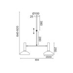 NETTO ΦΩΤΙΣΤΙΚΟ ΚΡΕΜΑΣΤΟ ΣΑΤΙΝΕ ΟΡΕΙΧΑΛΚΙΝΟ ΜΕΤΑΛΛΙΚΟ ΣΥΜΒΑΤΙΚΟ 2ΧΕ27 IP20 694Χ640mm - Image 2