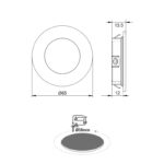 LED ΣΠΟΤ ΦΩΤΙΣΤΙΚΟ ΧΩΝΕΥΤΟ ΜΑΤ ΝΙΚΕΛΙΟ ΣΤΡΟΓΓΥΛΟ 2W 3000K 155LM 230V AC 100° Ra80 - Image 2