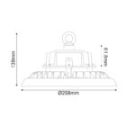LED ΦΩΤΙΣΤΙΚΟ ΚΑΜΠΑΝΑ DIM 1-10V 100-277V AC 100W 5000K 15.000LM 90° IP65 Ra80 50.000HRS - Image 2