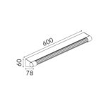 IMPERIAL-ΦΩΤΙΣΤΙΚΟ ΕΠΙΤΟΙΧΙΟ ΜΠΡΟΝΖΕ ΑΛΟΥΜΙΝΙΟΥ LED SMD 12W 3000K 540LM IP44 600x78x60mm - Image 2