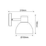 BERO - ΦΩΤΙΣΤΙΚΟ ΚΗΠΟΥ ΑΤΣΑΛΙ ΣΚΟΥΡΙΑ ΣΥΜΒΑΤΙΚΟ 1xΕ27 & LED 10W IP44 150x210x180mm - Image 2