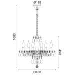 NETTO ΦΩΤΙΣΤΙΚΟ ΚΡΕΜΑΣΤΟ ΛΕΥΚΟ ΚΡΥΣΤΑΛΛΙΝΟ ΣΥΜΒΑΤΙΚΟ 6ΧΕ14 IP20 Φ450Χ1680mm - Image 2
