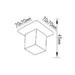 ΣΠΟΤ ΧΩΝΕΥΤΟ ΡΟΖΕΤΑ ΤΕΤΡΑΓΩΝΗ ΑΤΣΑΛΙ ΝΙΚΕΛ ΜΑΤ ΣΥΜΒΑΤΙΚΟ 1xG4 IP20 Φ70x45mm - Image 2
