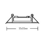 ΣΠΟΤ ΧΩΝΕΥΤΟ ΤΕΤΡΑΓΩΝΟ ΑΛΟΥΜΙΝΙΟ ΝΙΚΕΛ ΣΥΜΒΑΤΙΚΟ 1xG4 IP20 Φ55mm - Image 2