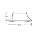 ΣΠΟΤ ΕΣΩΤΕΡΙΚΟΥ ΧΩΡΟΥ ΧΩΝΕΥΤΟ ΚΙΝΗΤΟ ΤΕΤΡΑΓΩΝΟ ΑΛΟΥΜΙΝΙΟ ΧΡΥΣΟ ΜΑΤ ΣΥΜΒΑΤΙΚΟ 1xGU10 IP45 Φ82x45mm - Image 2