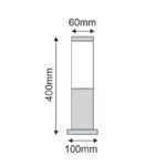 LOOP I - ΚΟΛΩΝΑΚΙ ΦΩΤΙΣΤΙΚΟ ΚΗΠΟΥ ΑΝΟΞΕΙΔΩΤΟ ΑΤΣΑΛΙ ΜΕ ΟΠΑΛ ΚΑΛΥΜΜΑ ΣΥΜΒΑΤΙΚΟ 1XE27 IP45 60x100x400mm - Image 2