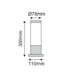 LOOP II - ΚΟΛΩΝΑΚΙ ΦΩΤΙΣΤΙΚΟ ΚΗΠΟΥ ΑΝΟΞΕΙΔΩΤΟ ΑΤΣΑΛΙ ΜΕ ΟΠΑΛ ΚΑΛΥΜΜΑ ΣΥΜΒΑΤΙΚΟ 1XE27 IP45 Φ78x110x300mm - Image 2