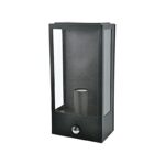 CELIA - ΦΑΝΑΡΙ ΑΠΛΙΚΑ ΚΗΠΟΥ ΕΠΙΤΟΙΧΟ ΑΝΙΧΝΕΥΤΗ ΚΙΝΗΣΗΣ ΜΑΥΡΟ ΣΥΜΒΑΤΙΚΟ 1XE27 IP44 160x110x330mm