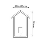 CELIA - ΦΑΝΑΡΙ ΑΠΛΙΚΑ ΚΗΠΟΥ ΕΠΙΤΟΙΧΟ ΑΤΣΑΛΙΝΟ ΜΑΥΡΟ ΣΥΜΒΑΤΙΚΟ 1XE27 IP44 220x120x325mm - Image 2