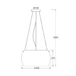 NETTO ΦΩΤΙΣΤΙΚΟ ΚΡΕΜΑΣΤΟ ΧΡΩΜΙΟ ΜΕΤΑΛΛΙΚΟ ΣΥΜΒΑΤΙΚΟ 3ΧΕ27 IP20 Φ400Χ1200mm - Image 2