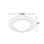 VALLETTA-ΦΩΤΙΣΤΙΚΟ ΕΠΙΤΟΙΧΟ/ΟΡΟΦΗΣ ΑΣΗΜΙ ΑΚΡΥΛΙΚΟ ΣΥΜΒΑΤΙΚΟ ΣΤΡΟΓΓΥΛΟ 2XE27 IP20 Φ36CM - Image 2