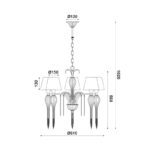NETTO ΦΩΤΙΣΤΙΚΟ ΚΡΕΜΑΣΤΟ ΧΡΥΣΟ ΛΕΥΚΟ ΠΑΤΙΝΑ ΜΕΤΑΛΛΙΚΟ ΣΥΜΒΑΤΙΚΟ 5ΧΕ14 IP20 Φ610Χ1020mm - Image 2