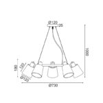 NETTO ΦΩΤΙΣΤΙΚΟ ΚΡΕΜΑΣΤΟ ΛΕΥΚΟ ΜΕΤΑΛΛΙΚΟ ΣΥΜΒΑΤΙΚΟ 5ΧΕ14 IP20 Φ730Χ1000mm - Image 3
