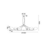 NETTO ΦΩΤΙΣΤΙΚΟ ΚΡΕΜΑΣΤΟ ΜΑΥΡΟ ΜΕΤΑΛΛΙΚΟ ΣΥΜΒΑΤΙΚΟ 6ΧΕ14 IP20 Φ1000Χ1000mm - Image 3