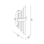 ΕΠΙΤΟΙΧΟ Φ/Σ 2XE14 ΚΡΥΣΤΑΛΛΟ + ΧΡΥΣΟ ΜΕΤ/ΚΟ 22X13X54CM EMPIRE - Image 2