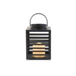 EBEKO ΜΑΥΡΟ ΜΕΤΑΛΛΙΚΟ ΦΑΝΑΡΙ ΚΑΙ ΠΛΑΣΤΙΚΟ ΚΕΡΙ 1 LED ΘΕΡΜΟ ΛΕΥΚΟ ΜΠΑΤΑΡΙΑ 3xAAA IP44 140x140x195mm