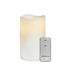 ΛΕΥΚΟ ΚΕΡΙ 1 LED ΘΕΡΜΟ ΛΕΥΚΟ ΜΕ ΜΠΑΤΑΡΙΑ 2xAA & ΟΝ/ΟFF IR ΤΗΛΕΧΕΙΡΙΣΤΗΡΙΟ IP20 75x150mm