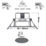 LED SMD ΧΩΝΕΥΤΟ ΚΙΝΗΤΟ ΦΩΤΙΣΤΙΚΟ ΣΠΟΤ ΜΕ ΔΙΑΚΟΠΤΗ ΛΕΥΚΟ ΤΕΤΡΑΓΩΝΟ 230V AC 7W CCT 40°IP20 Ra80 ΜΕ ΠΡΟΡΥΘΜΙΣΗ 3000K - Image 2