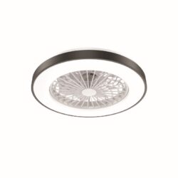 ΑΝΕΜΙΣΤΗΡΑΣ ΟΡΟΦΗΣ ΜΕ ΦΩΣ ΜΑΥΡΟΣ ΜΕ 7 ΠΤΕΡΥΓΙΑ PC ΔΙΑΦΑΝΑ ΤΗΛΕΧΕΙΡΙΣΤΗΡΙΟ & ΧΡΟΝΟΔΙΑΚΟΠΤΗ LED 36W CCT 2000LM  DC 22W Φ500xΥ140mm