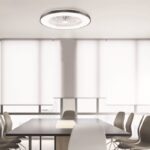 ΑΝΕΜΙΣΤΗΡΑΣ ΟΡΟΦΗΣ ΜΕ ΦΩΣ ΜΑΥΡΟΣ ΜΕ 7 ΠΤΕΡΥΓΙΑ PC ΔΙΑΦΑΝΑ ΤΗΛΕΧΕΙΡΙΣΤΗΡΙΟ & ΧΡΟΝΟΔΙΑΚΟΠΤΗ LED 36W CCT 2000LM  DC 22W Φ500xΥ140mm - Image 5