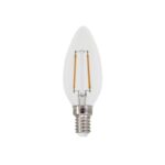 FILAMENT LED C35 2W 2700K 230V AC 250LM RA80 30000HRS 360° 1xE14 1xE14