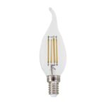 FILAMENT LED C35 4W TIP 2700K 230V AC 480LM RA80 30000HRS 360° 1xE14
