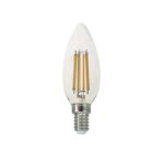 FILAMENT LED C35 7W 2700K 230V AC 860LM RA80 30000HRS 360° 1xE14