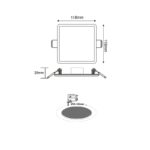 FLEXIBLE W SQUARE LED SLIM PANEL 9W 6000K 720LM 230V AC Φ50-100 120° Ra80 - Image 3