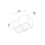 ΓΥΨΙΝΟ 2 ΤΕΤΡΑΓΩΝA Φ/Σ ΟΡΟΦΗΣ ΦΥΣΙΚΟ 265*235*150 GENI 2*GX53 - Image 6