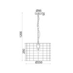 NETTO ΦΩΤΙΣΤΙΚΟ ΚΡΕΜΑΣΤΟ ΑΠΟΧΡΩΣΗ ΤΣΙΜΕΝΤΟΥ ΜΕΤΑΛΛΙΚΟ ΣΥΜΒΑΤΙΚΟ 1ΧΕ27 IP20 Φ350Χ1200mm - Image 3