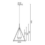 NETTO ΦΩΤΙΣΤΙΚΟ ΚΡΕΜΑΣΤΟ ΛΕΥΚΟ ΜΑΤ ΜΕΤΑΛΛΙΚΟ ΣΥΜΒΑΤΙΚΟ 1ΧΕ27 IP20 Φ500Χ1400mm - Image 2