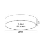 ΟΡΟΦΗΣ Φ/Σ LED 60W 5600LM CCT ΛΕΥΚΟ ΜΕΤ/ΚΟ D75XH10CM OPTIMUS - Image 4