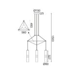 NETTO ΚΡΕΜΑΣΤΟ ΦΩΤΙΣΤΙΚΟ ΛΕΥΚΟ ΜΕΤΑΛΛΙΚΟ ΣΥΜΒΑΤΙΚΟ 3XGU10 560X490X1500ΜM - Image 2