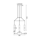 NETTO ΦΩΤΙΣΤΙΚΟ ΚΡΕΜΑΣΤΟ ΜΑΥΡΟ ΜΑΤ ΜΕΤΑΛΛΙΚΟ ΣΥΜΒΑΤΙΚΟ 3ΧGU10 IP20 Φ660Χ1500mm - Image 2