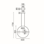 NETTO ΦΩΤΙΣΤΙΚΟ ΚΡΕΜΑΣΤΟ ΧΡΥΣΟ ΑΛΟΥΜΙΝΙΟ LED 12W 3000K 1080Lm IP20 530Χ1730mm - Image 3
