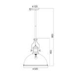 ΚΑΜΠΑΝΑ ΜΕΤΑΛΛΙΚΗ ΜΑΥΡΗ ΜΕ ΓΥΑΛΙ 1XE27 CRONUS - Image 4