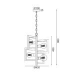 ΚΡΕΜΑΣΤΟ 4ΧΕ27 ΜΑΥΡΟ ΜΕΤΑΛΛΙΚΟ Φ42ΧΗ98CM SIRIUS - Image 4