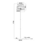 ΜΕΤΑΛΛΙΚΟ Φ/Σ ΔΑΠΕΔΟΥ 1XE27 ΜΑΥΡΟ ΜΑΤ ΣΠΙΡΑΛ Φ40xH170CM JAZZ - Image 4