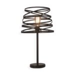 ΜΕΤΑΛΛΙΚΟ ΠΟΡΤΑΤΙΦ 1XE27 ΜΑΥΡΟ ΜΑΤ ΣΠΙΡΑΛ Φ33xH56CM JAZZ