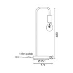 NAXOS-ΦΩΤΙΣΤΙΚΟ-ΠΟΡΤΑΤΙΦ ΕΠΙΤΡΑΠΕΖΙΟ ΜΑΥΡΟ ΜΑΤ ΜΕΤΑΛΛΙΚΟ ΣΥΜΒΑΤΙΚΟ 1XE27 IP20 Φ18XΗ48cm - Image 3