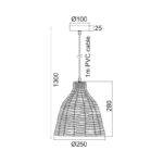 ΚΡΕΜΑΣΤΟ Φ/Σ 1ΧΕ27 ΚΑΛΑΘΙ Φ26ΧΗ120CM OIA - Image 6