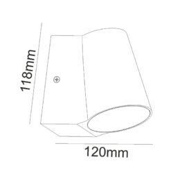 LED COB WALL LUMINAIRE 6W 400LM 100° 230V AC 3.000K DARK GREY CRI80 IP54 30.000HRS
