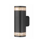 ELPIS - ΣΠΟΤ ΤΟΙΧΟΥ ΑΡΧΙΤΕΚΤΟΝΙΚΟΥ ΦΩΤΙΣΜΟΥ ΣΚΟΥΡΟ ΓΚΡΙ ΑΛΟΥΜΙΝΙΟ ΣΥΜΒΑΤΙΚΟ 2xGU10 IP54 80x112x225mm