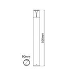 PHOIBE - ΦΩΤΙΣΤΙΚΟ ΚΟΛΩΝΑΚΙ ΚΗΠΟΥ ΑΡΧΙΤΕΚΤΟΝΙΚΟΥ ΦΩΤΙΣΜΟΥ  & ΣΠΟΤ ΣΟΥΡΟ ΓΚΡΙ ΑΛΟΥΜΙΝΙΟ ΣΥΜΒΑΤΙΚΟ 1xΕ27 & LED 10W IP54 Φ90x500mm - Image 2