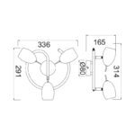 NETTO ΦΩΤΙΣΤΙΚΟ ΟΡΟΦΗΣ ΧΡΩΜΙΟ ΜΕΤΑΛΛΙΚΟ ΣΥΜΒΑΤΙΚΟ 3ΧGU10 IP20 Φ336Χ291mm - Image 2