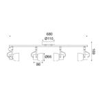 NETTO ΦΩΤΙΣΤΙΚΟ ΕΠΙΤΟΙΧΟ ΓΚΡΙ ΤΣΙΜΕΝΤΟ ΣΥΜΒΑΤΙΚΟ 4ΧGU10 IP20 169Χ680mm - Image 2