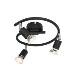 NETTO ΦΩΤΙΣΤΙΚΟ ΟΡΟΦΗΣ ΜΑΥΡΟ ΜΑΤ ΜΕΤΑΛΛΙΚΟ ΣΥΜΒΑΤΙΚΟ 3ΧGU10 Φ256mm